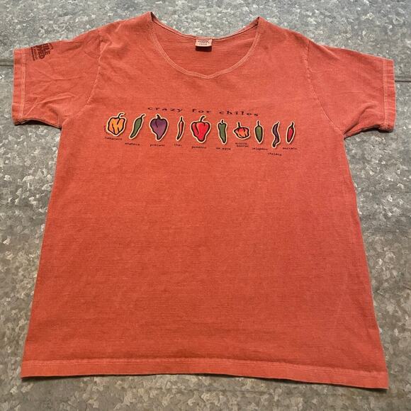 Vintage Crazy Shirts Crazy for Chiles Dyed Shirt Womens Large USA 90s Y2K Pepper - Picture 1 of 11